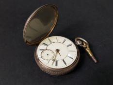 SILVER OPEN FACED POCKET WATCH