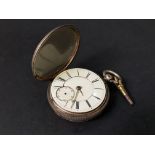 SILVER OPEN FACED POCKET WATCH