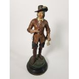 LARGE METAL FIGURE OF OLIVER CROMWELL