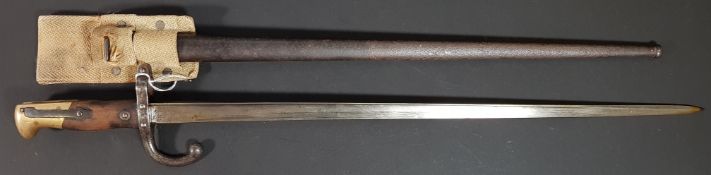FRENCH GRAS BAYONET 1875 IN SHEATH WITH FROG