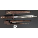 BRITISH WW2 SPIKE BAYONET AND OTHER BAYONET AND SCABBARD