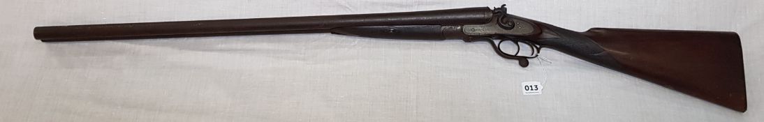 VICTORIAN ENGLISH DOUBLE BARREL PERCUSSION SHOTGUN A/F