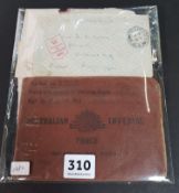 WW1 AUSTRALIAN IMPERIAL FORCES SOLDIERS PAY BOOK AND 4 CENSORED FIELD POSTED LETTERS