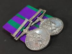 PAIR OF MEDALS TO 23902276 SPR.A.G.BAXTER. RE BARS FOR BRUNEI AND BORNEO