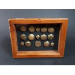 FRAMED SET OF ORIGINAL IRISH VOLUNTEERS BUTTONS