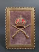 WW1 KC RIFLE INSTRUCTORS BADGE MOUNTED IN BRASS FRAME