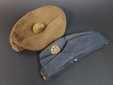 WW2 ROYAL AIR FORCE SIDE CAP MADE BY J COLLET LTD AND SCOTTISH BONNET BERET