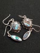 2 PAIRS OF SILVER MOTHER OF PEARL EARRINGS