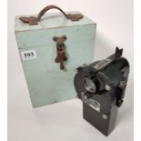 WW2 BRITISH PORTABLE SIGNALLING LANTERN/TORCH MADE BY HARLEY AND ORIGINAL WOODEN CARRY CASE