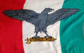 WW2 RSI FLAG - WAS LAST OF THE ITALIAN FASCIST FLAGS ALSO STAMPED MILANO 1944
