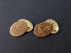 PAIR OF 18CT GOLD ANTIQUE CUFFLINKS CIRCA 18 GRAMS