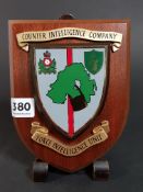 NORTHERN IRELAND TROUBLES REGIMENTAL PLAQUE - COUNTER INTELLIGENCE COMPANY FORCE INTELLIGENCE UNIT