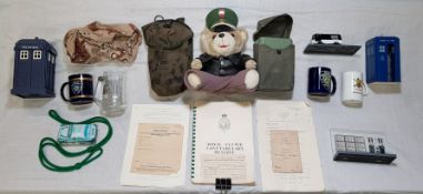 BOX LOT OF POLICE MEMORABILIA AND MILITARIA