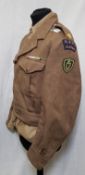 1950'S ROYAL ARMY SERVICE CORPS (ULSTER) BATTLE DRESS TUNIC AND SHIRT