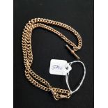 9 CARAT GOLD ALBERT CHAIN CIRCA 63 GRAMS. GRADUATED WITH EACH LINK STAMPED. APPROX 21 INCHES.