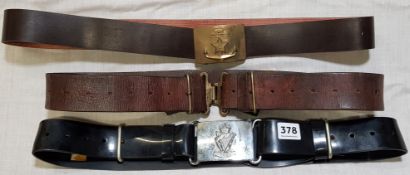 ROYAL IRISH RANGERS PARADE BELT AND USSR SOVIET NAVAL BELT