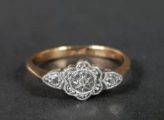 9CT GOLD DIAMOND RING 1.8G