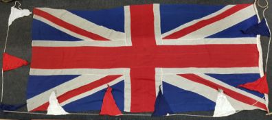 LARGE WW2 UNION JACK FLAG AND RED,WHITE AND BLUE BUNTING