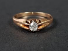 19CT GOLD SINGLE STONE DIAMOND RING 2.4G