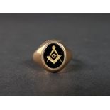 9CT GOLD MASONIC RING 4.5G