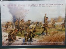 FRAMED POSTER PRINT - BATTLE OF THE SOMME THE ATTACK OF THE ULSTER DIVISION