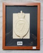 ROYAL ULSTER CONSTABULARY FRAMED PLAQUE