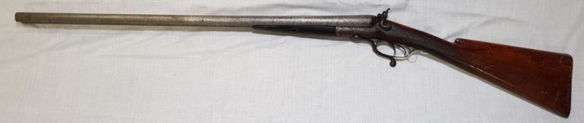 VICTORIAN DOUBLE BARREL FLINTLOCK RIFLE