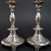 PAIR OF ANTIQUE SOLID SILVER CANDLESTICKS 873G