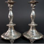 PAIR OF ANTIQUE SOLID SILVER CANDLESTICKS 873G