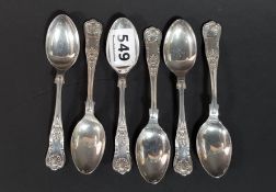 SET OF 6 SOLID SILVER TEASPOONS KINGS PATTERN HALLMARKED FOR SHEFFIELD 1973-74 121G