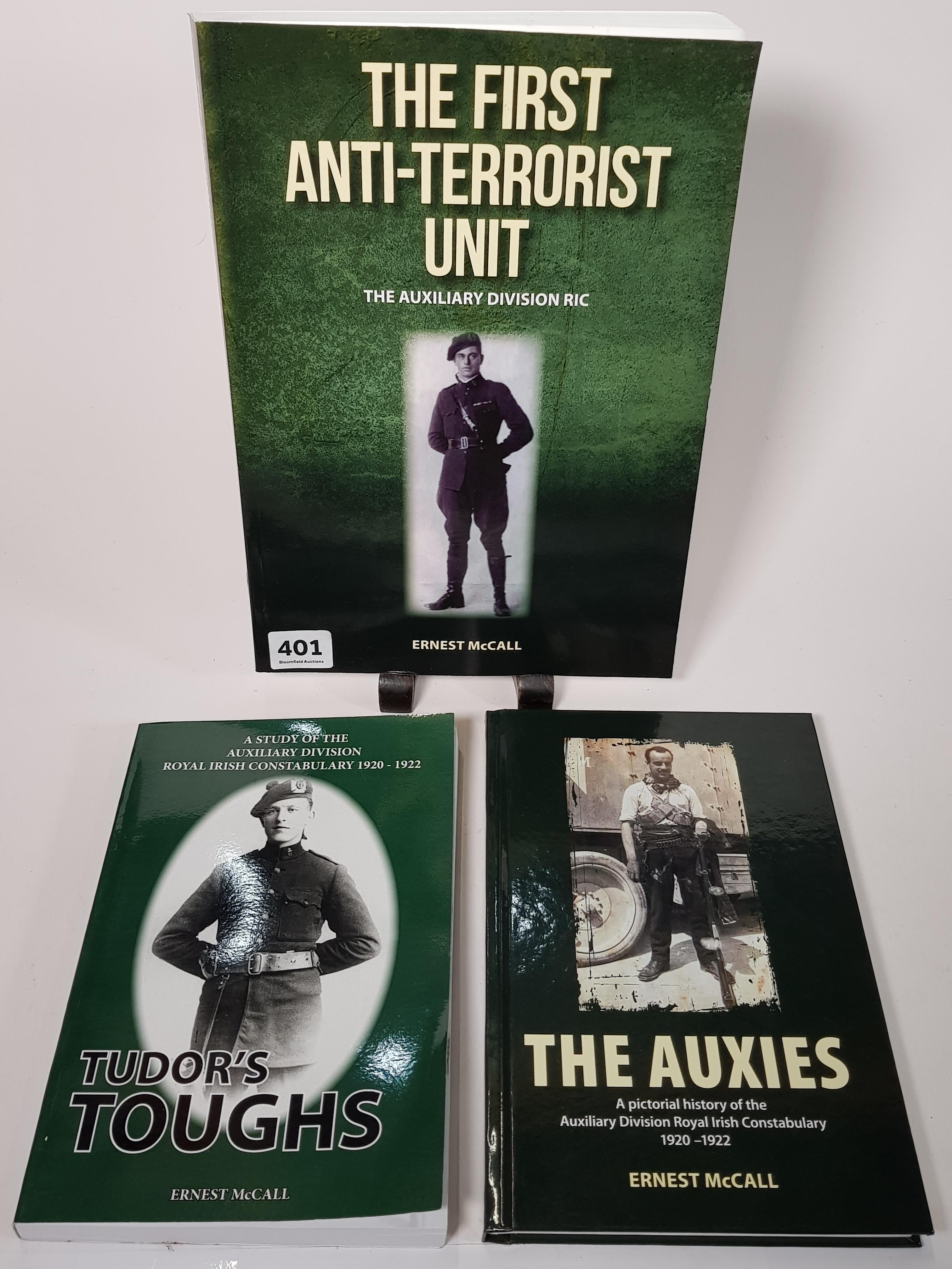 3 ROYAL IRISH CONSTABULARY BOOKS ALL SIGNED BY AUTHOR ERNEST MCCALL