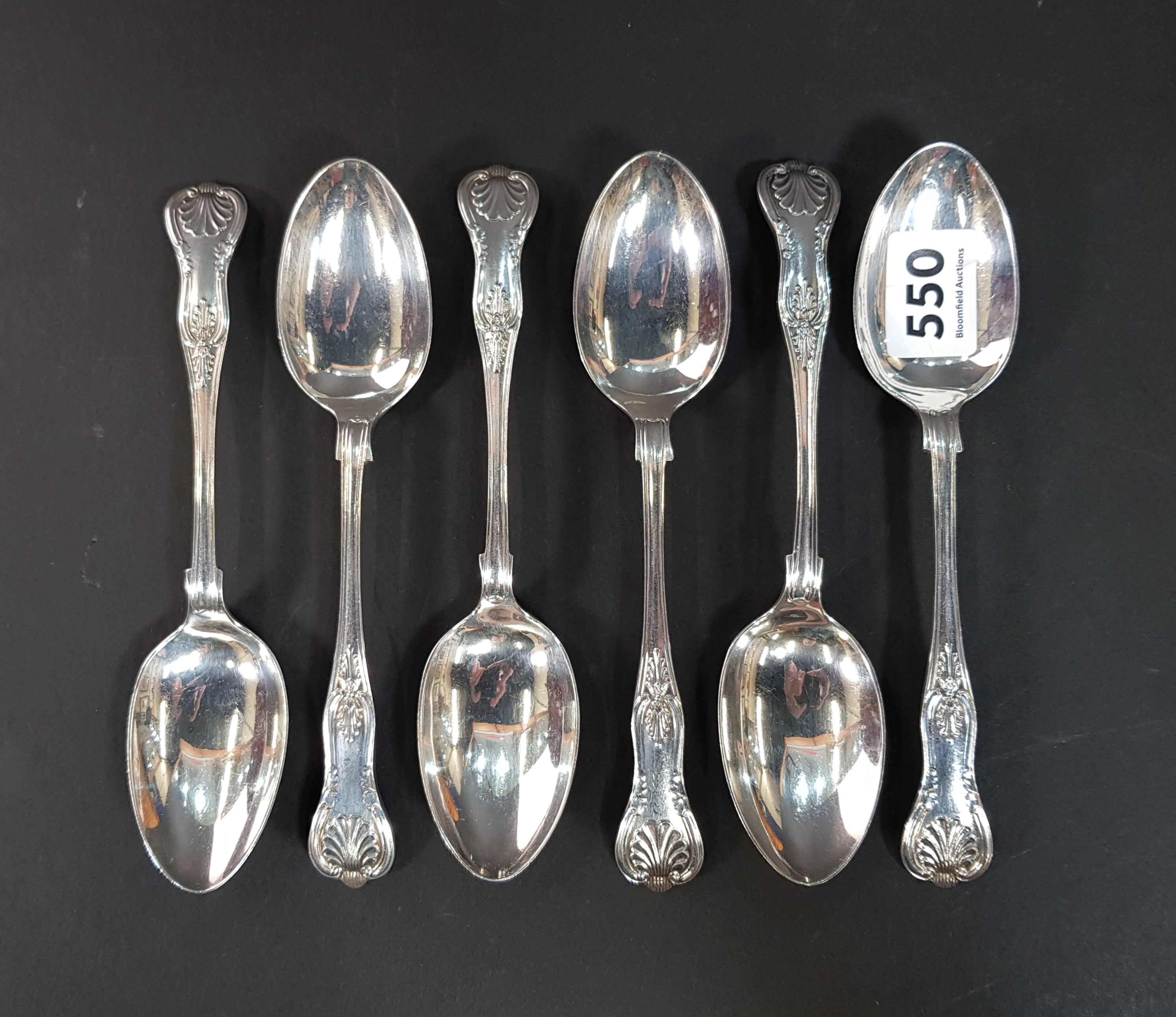 SET OF 6 SOLID SILVER SPOONS SHEFFIELD 1923-24 320G