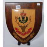 LARGE MILITARY PLAQUE QUEEN'S OWN HIGHLANDERS