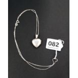 SILVER HEART LOCKET ON CHAIN