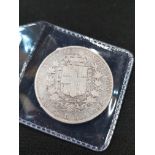 1854 EMMANUEL II 5 LIRE SILVER COIN IN EXCELLENT CONDITION