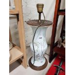 Antique oriental hand painted and signed vase converted to lamp