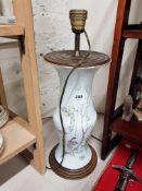 Antique oriental hand painted and signed vase converted to lamp