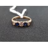 9CT SAPPHIRE + CZ RING