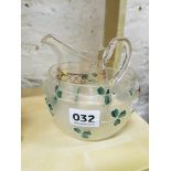 Victorian Hand Painted glass jug and bowl