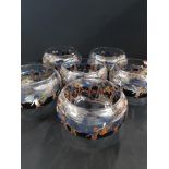 SET OF 6 VETRI D'ARTE FONTANA VEDAR ENAMELLED LEAD GLASS BOWLS CIRCA 1925