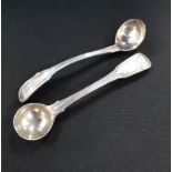 Pair of antique miniature silver ladel spoons