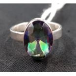 SILVER MYSTIC TOPAZ RING