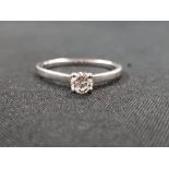 18CT WHITE GOLD AND DIAMOND SOLITAIRE RING WITH 0.31 CARAT OF DIAMOND COLOUR H, CLARITY VS1 WITH