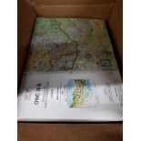 BOX LOT OF MILITARY MAPS FOR IRAQ, AFGHANISTAN, IRAN AND OTHER LOCATIONS