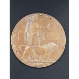 Military death penny plaque