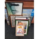 Large quantity pictures, prints and watercolours