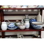 Shelf lot antique oriental and other items