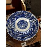 ANTIQUE ORIENTAL BLUE AND WHITE PLATE