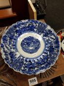 ANTIQUE ORIENTAL BLUE AND WHITE PLATE