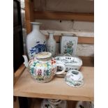 Shelf lot antique oriental items